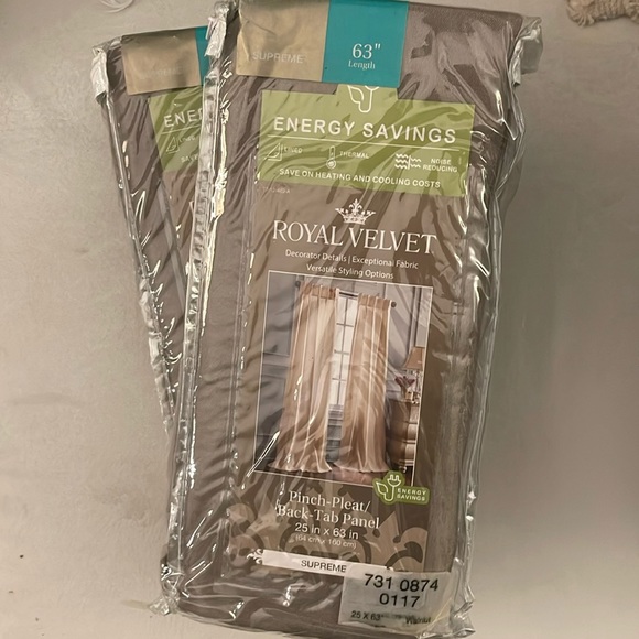 Royal Velvet Walnut Pinch-Pleat Back Tab Curtain Panel Supreme 25 in x 63 in. - Picture 2 of 5